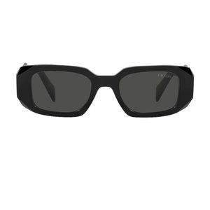 Prada Sculto Reo Irregular Rounded in Black & Dark Grey Sunglasses